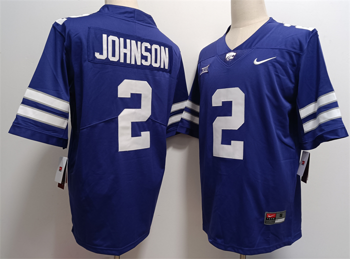 Men's Kansas State Wildcats #2 Avery Johnson Purple Vapor Stitched Jersey